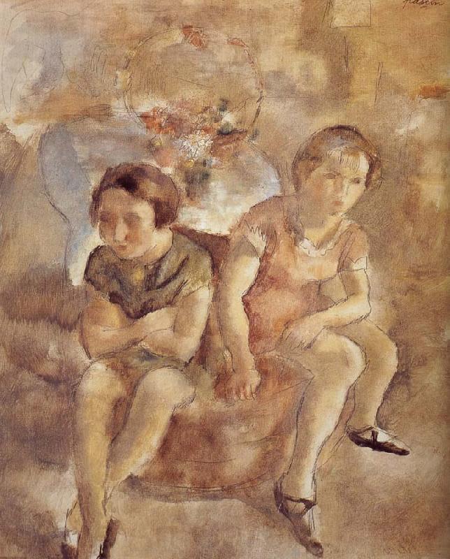 Jules Pascin Two seated maiden